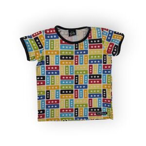 Villervalla Kids Star Block Print T-Shirt Multi Color Oeko-Tex Size 98/104 3-4T